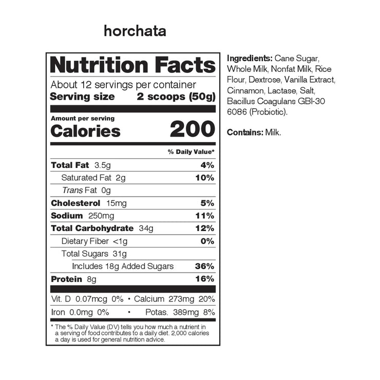 Skratch Labs Sport Recovery Drink Mix, Horchata, Nutrition Facts View