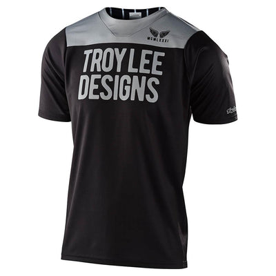 Troy Lee Designs SKYLINE Pinstripe Block Short Sleeve Mountain Bike Jersey, front view.