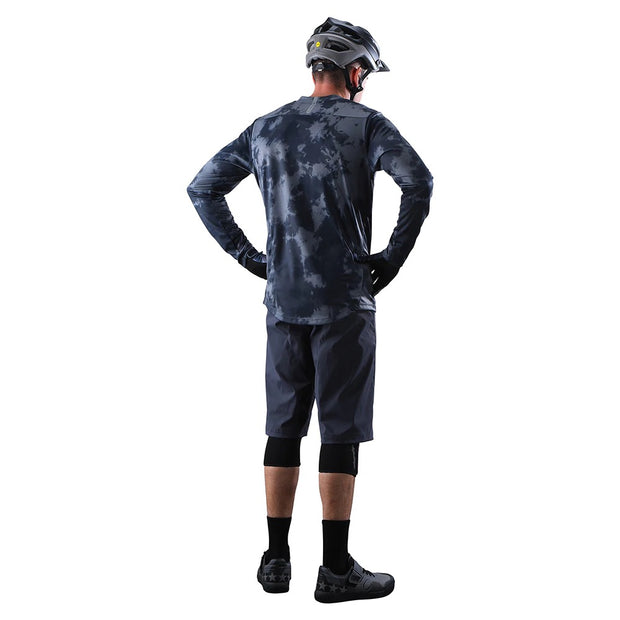 Troy Lee Designs Flowline Mountain Bike Shorts w/Liner, Charcoal, Back view on a model