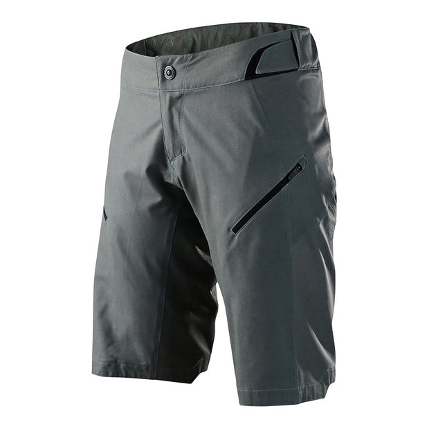 Troy Lee Designs Women's Lilium Short w/ Liner, solid steel green, front view.
