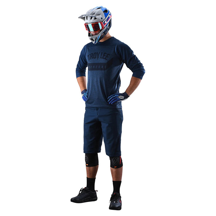 Troy Lee Designs Ruckus 3/4 Jersey, Arc Slate Blue, Side view on a model