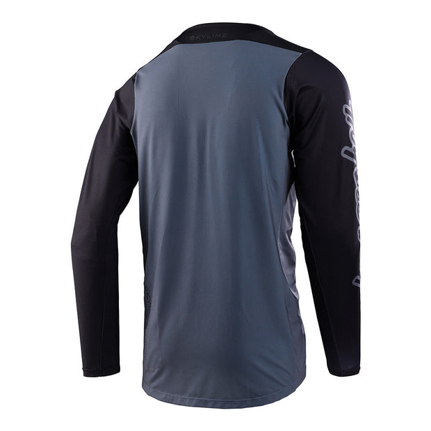 Troy Lee Designs SKYLINE LS Jersey, mono grey, back view.