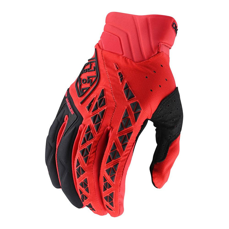 Troy Lee Designs SE Pro Glove red, finger view.