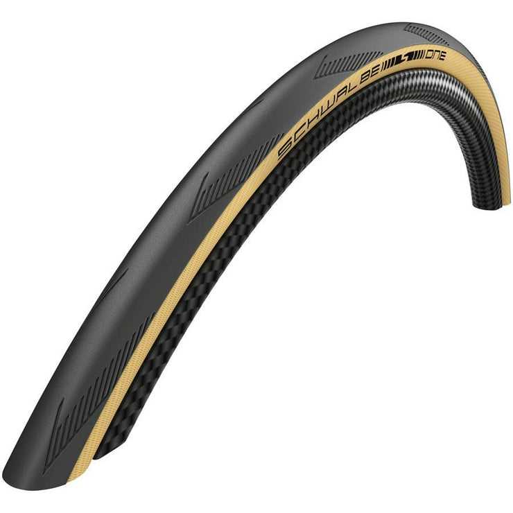 Schwalbe One Tire - 700 x 25, Tubeless, Folding, Black/Tan, Performance Line, Addix, Full View