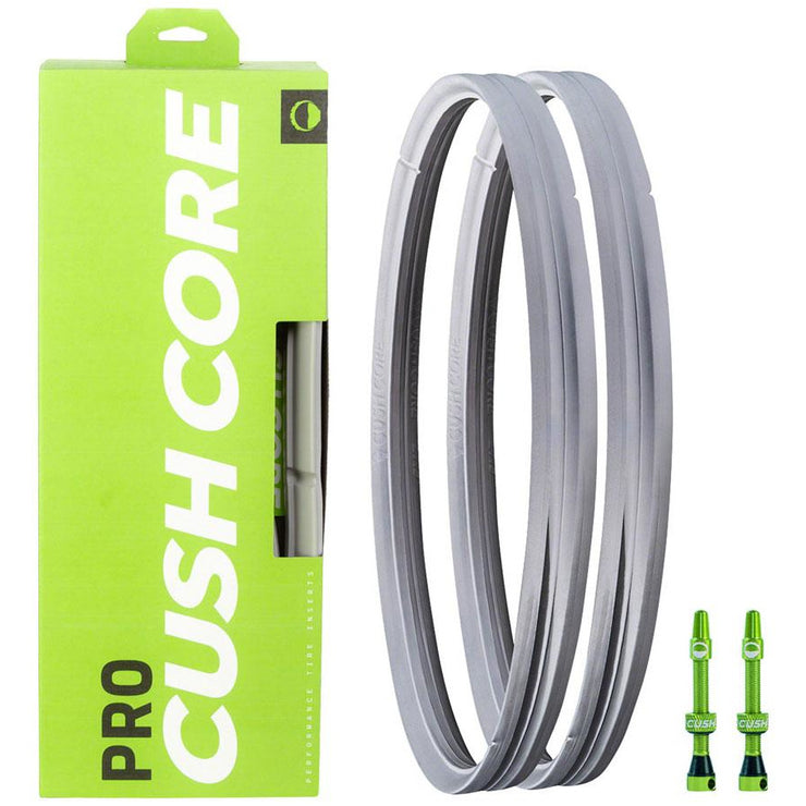 CushCore Pro Tire Inserts Set 29" Pair, Includes 2 Tubeless Valves, Full View