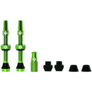 Muc-Off Tubeless Valve Kit: Green, fits Road and Mountain, 44mm, Pair, Full View