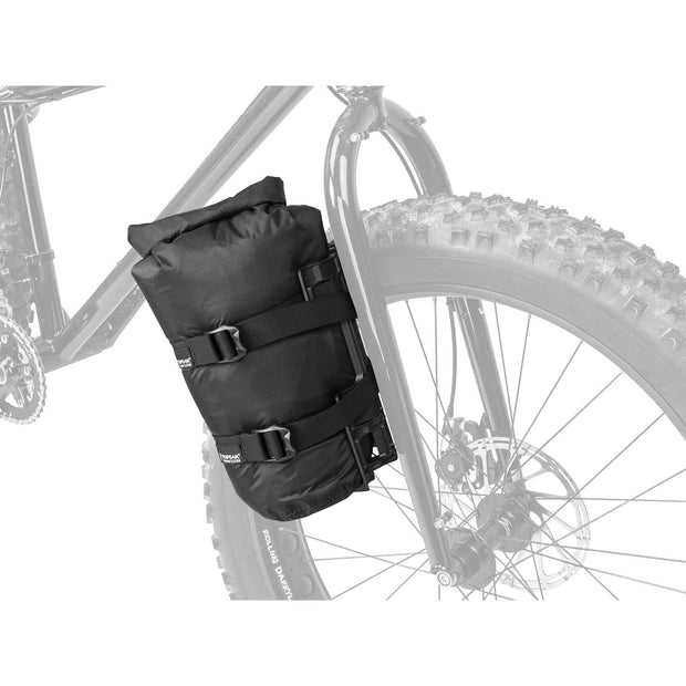 Topeak VersaCage Rack with Versamount clamps, rigid fork mount view.
