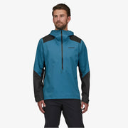 Patagonia Dirt Roamer Storm Jacket, wavy blue, front view on model.