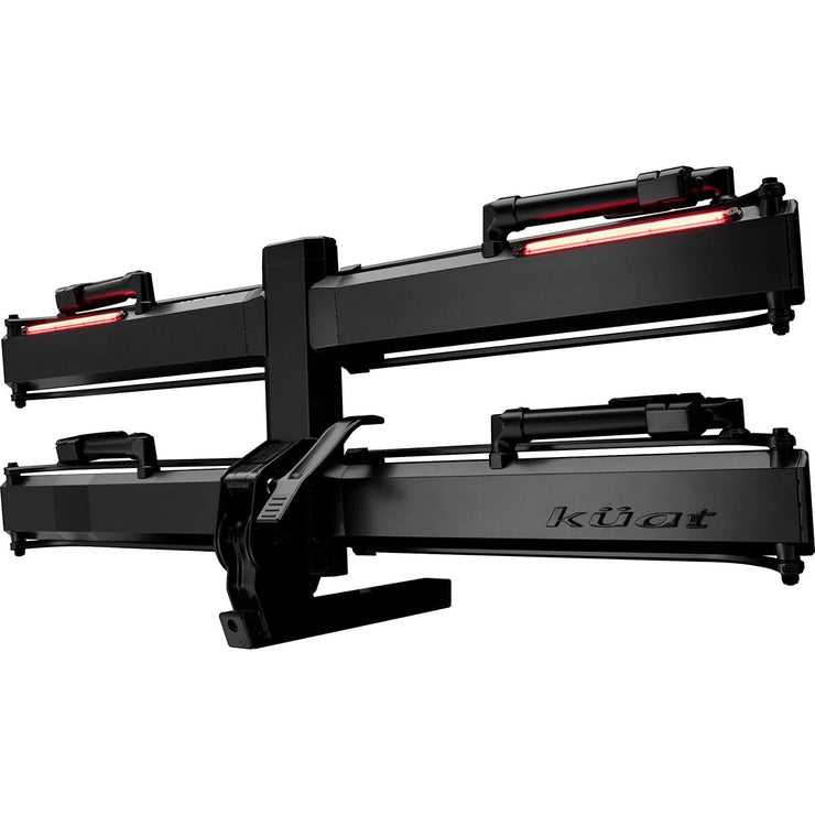 Kuat Piston X 2" LED Dual Ratchet Platform Rack, full view.