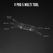 Lezyne V Pro 5 Multi-tool, Black, Diagram Full View