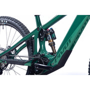 2023 Pivot Shuttle LT RIDE SLX/XT 29, Northern Lights Green, rear shock close-up view.