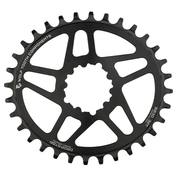 Wolf Tooth Components GXP Elliptical Chainring - Direct Mount, Boost, 32t, full view.