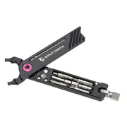 Wolf Tooth Components 8-Bit Pack Pliers in black/purple, open view 