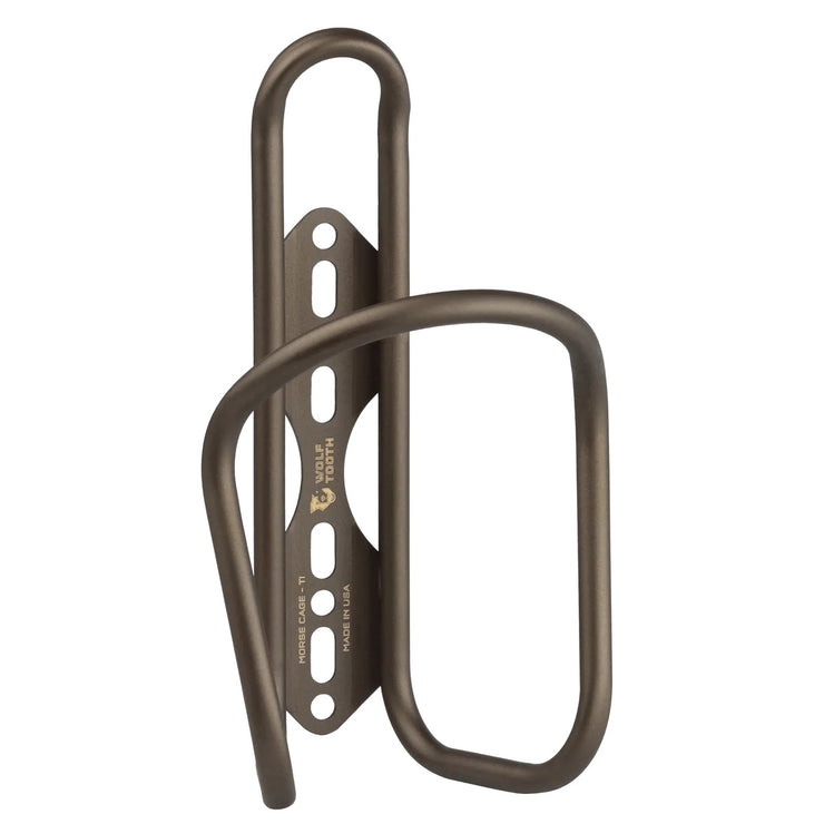 Wolf Tooth Morse Titanium Bottle Cage, Espresso, Full View