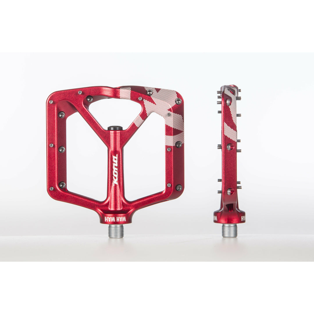 kona pedale Kona Wah Wah 2 Alloy Platform Pedals - Red