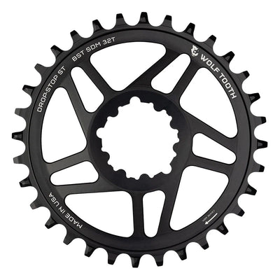 Wolf Tooth Direct Mount Chainring - 32t, SRAM Direct Mount, For SRAM 3-Bolt Boost, Requires 12-Speed Hyperglide+ Chain, Black full view