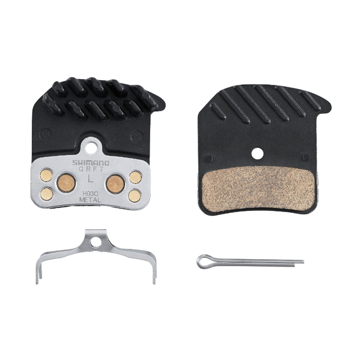 Shimano H03C-MF Disc Brake Pad, one pair, full view.