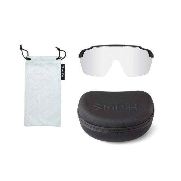 Smith Shift MAG Sunglasses - Matte Cement + ChromaPop Green Mirror Lens, Bonus clear lens, performance hard case, microfiber bag view