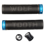 Wolf Tooth Components Echo Grip, blue, full view.