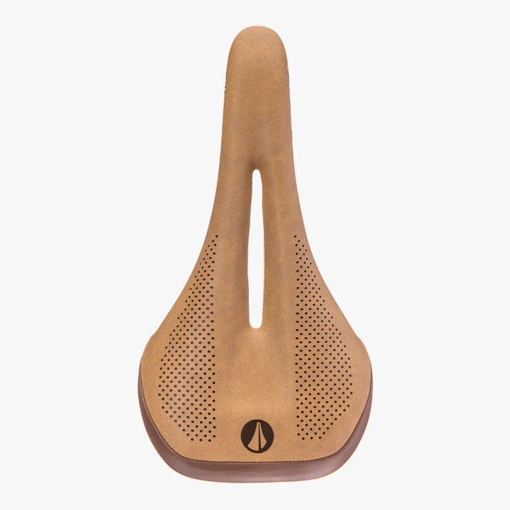 SDG Allure V2 Saddle - Lux-Alloy, brown, top view.