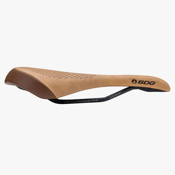 SDG Allure V2 Saddle - Lux-Alloy, brown, side view.