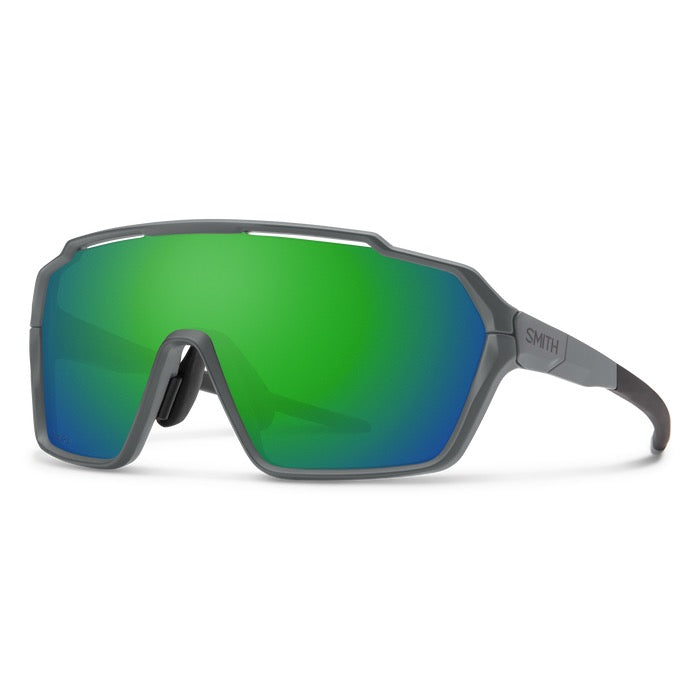 Smith Shift MAG Sunglasses, Matte Cement / ChromaPop Green Mirror Lens, Full View