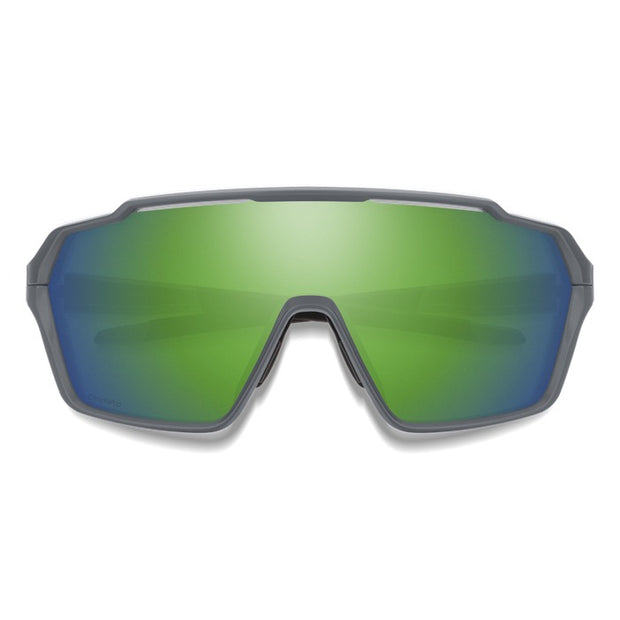 Smith Shift MAG Sunglasses, Matte Cement / ChromaPop Green Mirror Lens, Front View