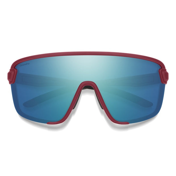 Smith Bobcat Sunglasses, Matte Merlot + ChromaPop Opal Mirror Lens, Front View