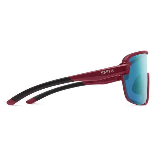 Smith Bobcat Sunglasses, Matte Merlot + ChromaPop Opal Mirror Lens, Side View