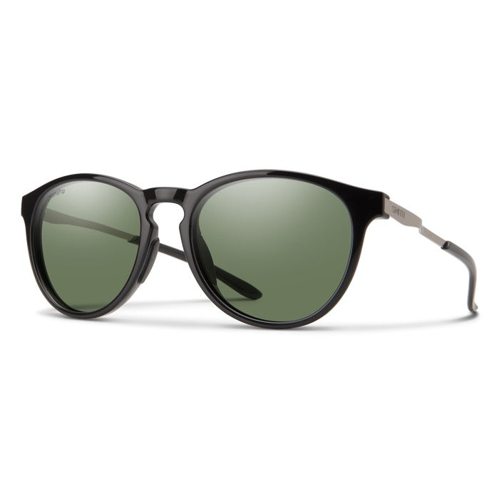 Smith Wander Sunglasses - Black + ChromaPop Polarized Gray Green Lens, Full View