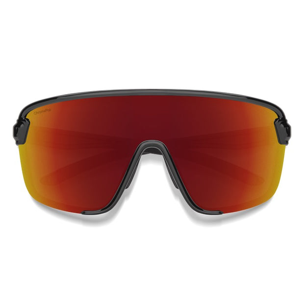 Smith Bobcat Sunglasses, Frame Color: Black, Lens Color: ChromaPop Red Mirror, Front View