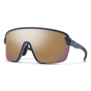 Smith Bobcat Sunglasses, Matte French Navy + ChromaPop Rose Gold Mirror Lens, Full View