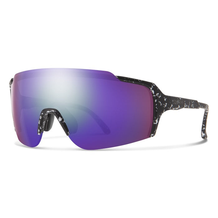 Smith Flywheel Sunglasses, Matte Black Marble + ChromaPop Violet Mirror Lens, Full View