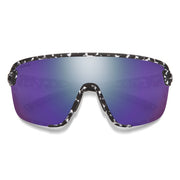 Smith Bobcat Sunglasses - Matte Black Marble + ChromaPop Violet Mirror, Front View