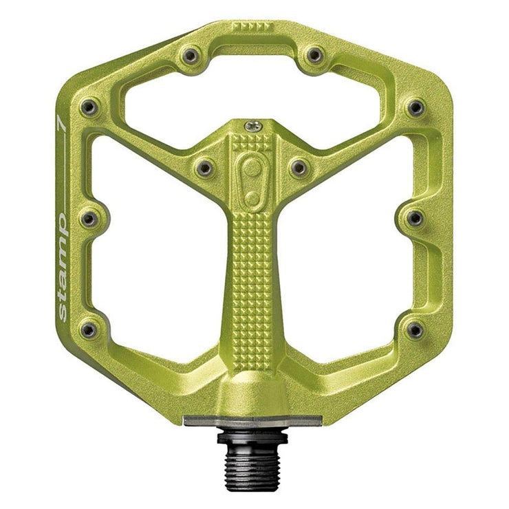 Crankbrothers Stamp 7 Flat Pedal, Green, Full View