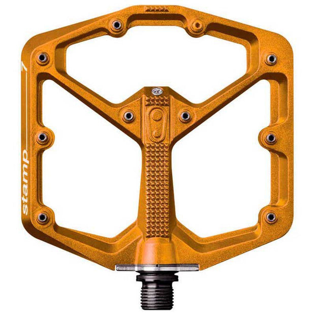 Crankbrothers Stamp 7 Flat Pedal, Orange, Full View