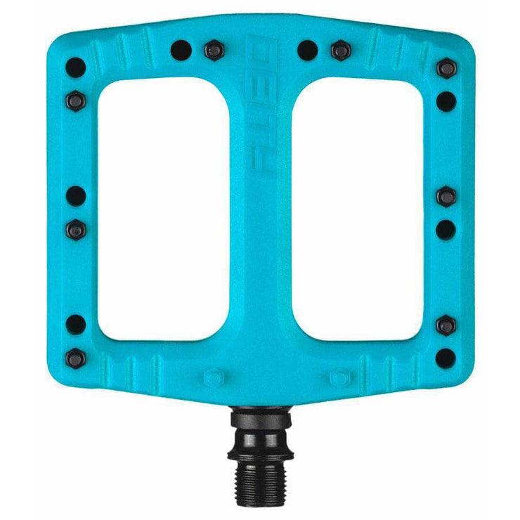 Deity Deftrap Pedals turquoise full view