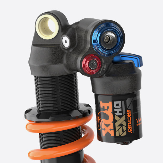 2023 Fox DHX2 Factory 9.5 X 3 Rear Shock, eyelet view.