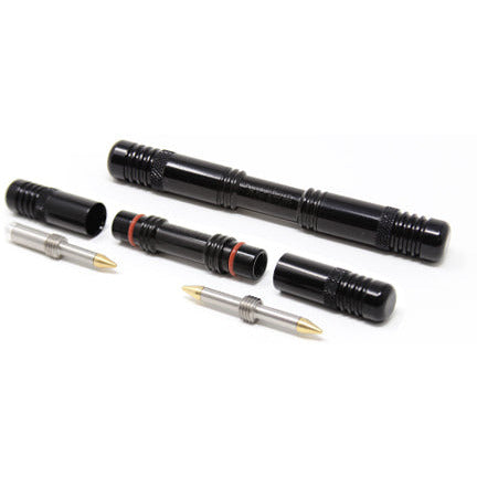 Dynaplug Racer Pro Tubeless Tire Bicycle Repair Kit, anodized black, full view.