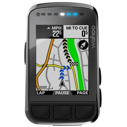 Wahoo Element Bolt V2 GPS Cycling Computer, maps screen view.