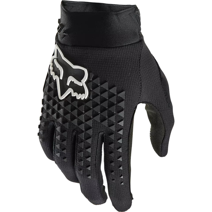 Fox Defend glove, textured black, full view.