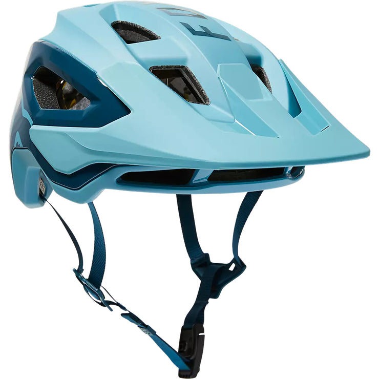 Fox Speedframe Pro MIPS Mountain Bike Helmet, blue, full view.