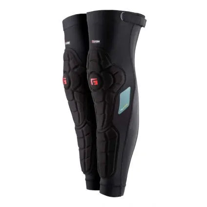 G-Form Youth Rugged Extended Knee Guards, black, full view.