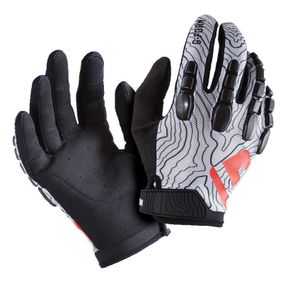 G-Form Pro Trail Gloves, Black/White Topo, Full View
