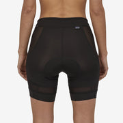 Patagonia Women's Dirt Craft Bike Shorts - 12", Black, back of the model view with liner