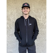 Path Hoodie black full view with male model