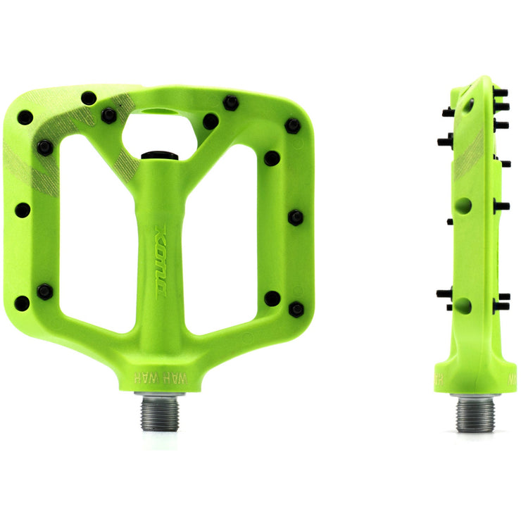 green bike pedals Kona Wah Wah 2 Small Composite Mountain Bike Pedals – The Path Bike Shop