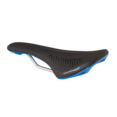 Spank Oozy 220 Saddle, Black/Blue, Full View