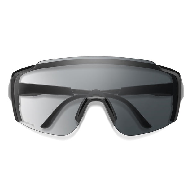 Smith Flywheel Sunglasses, Black + Photochromic Clear to Gray Lens, Front View