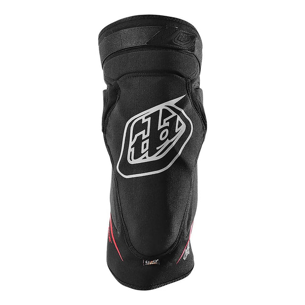 Troy Lee Designs Raid Knee Guard, Solid Black, Front View